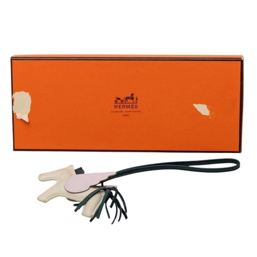 Hermes Rodeo PM Pegasus Bag Charm Craie Vert Cypress Mauve Pale Agneau Milo